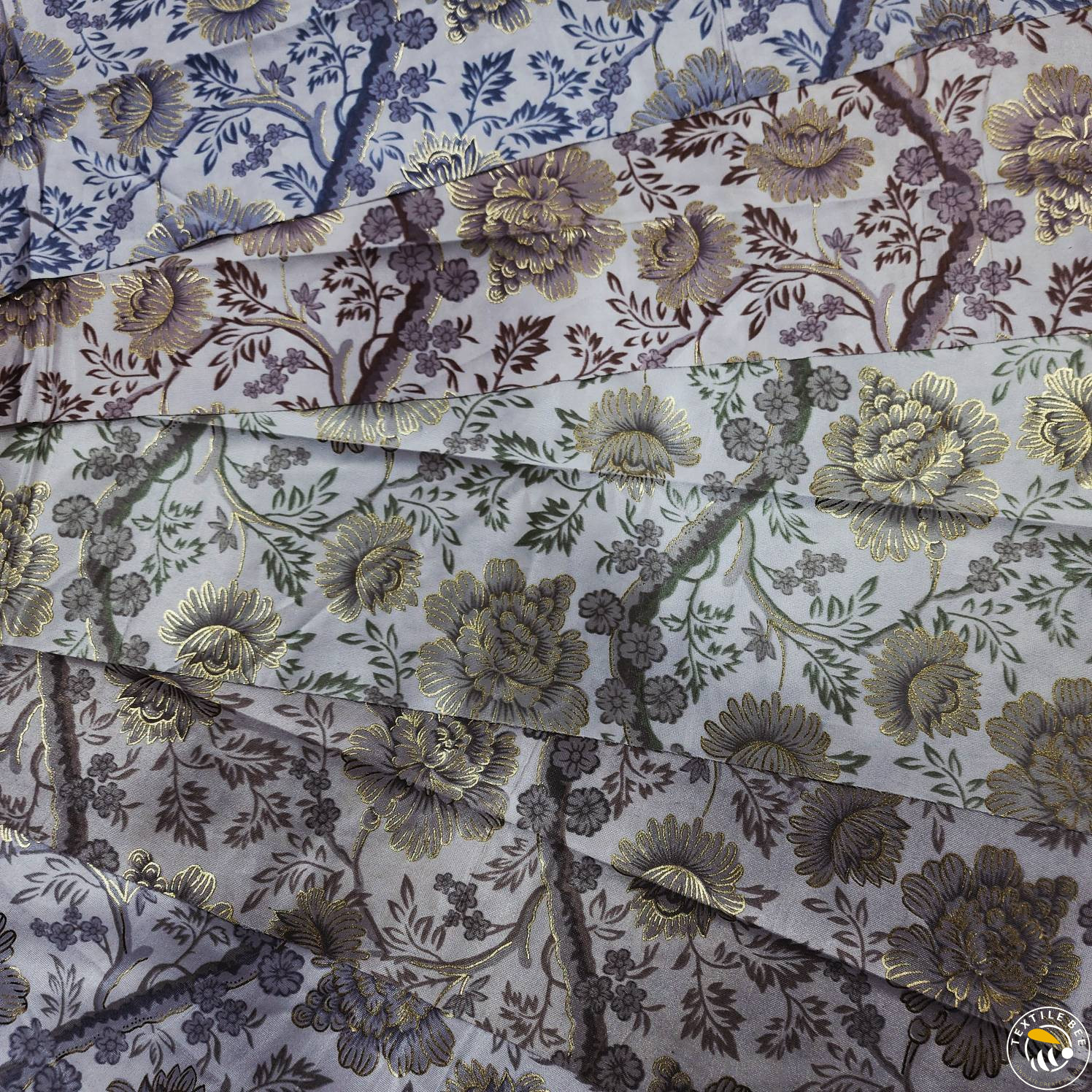 KHADI PRINT VINTAGE FLORAL FOIL DESIGN