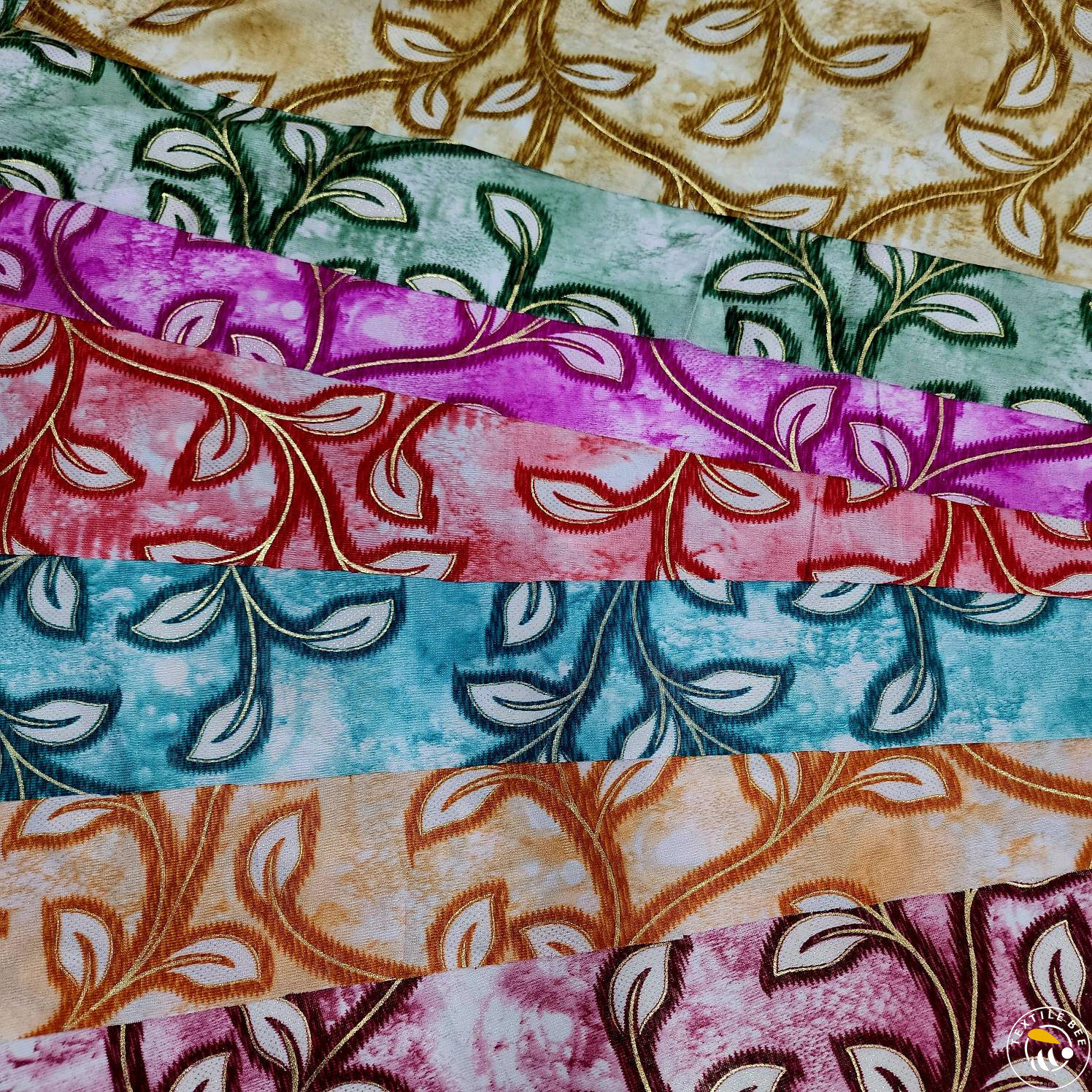 KHADI PRINT ABSTRACT LEAF FOIL DESIGN
