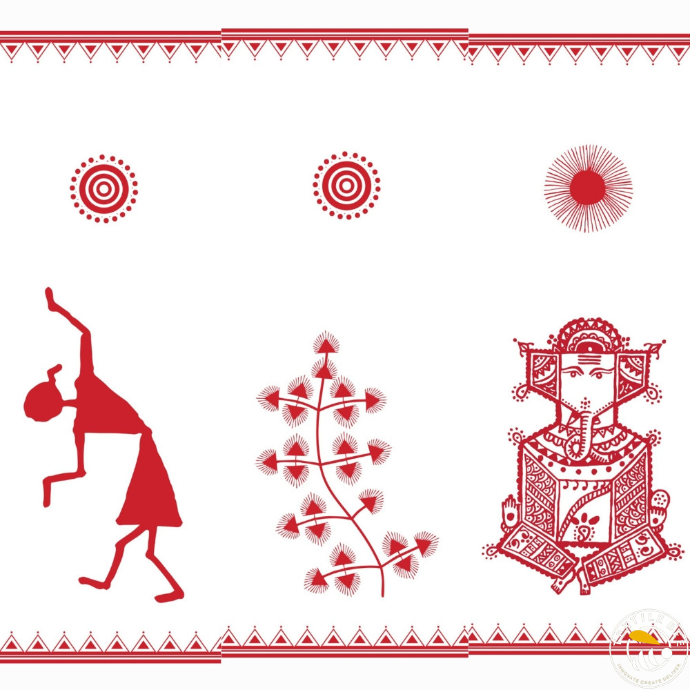 ONE SIDE PRINTED TRADITIONAL MOTIF HANGING (20X48 INCHES)