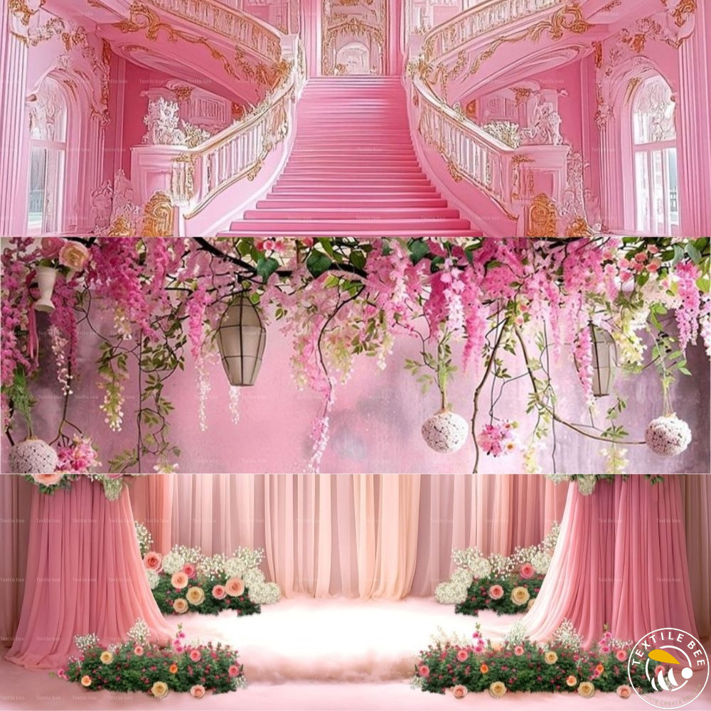 PINK BLOSSOM THEME BACKDROP (10X15)