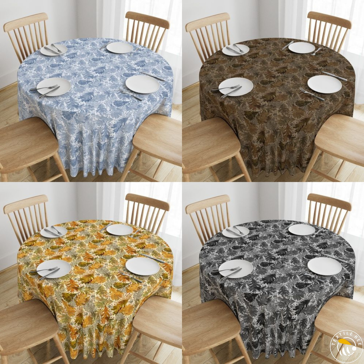 AUTUMN FALL LEAVES PRINTED ROUNDERS