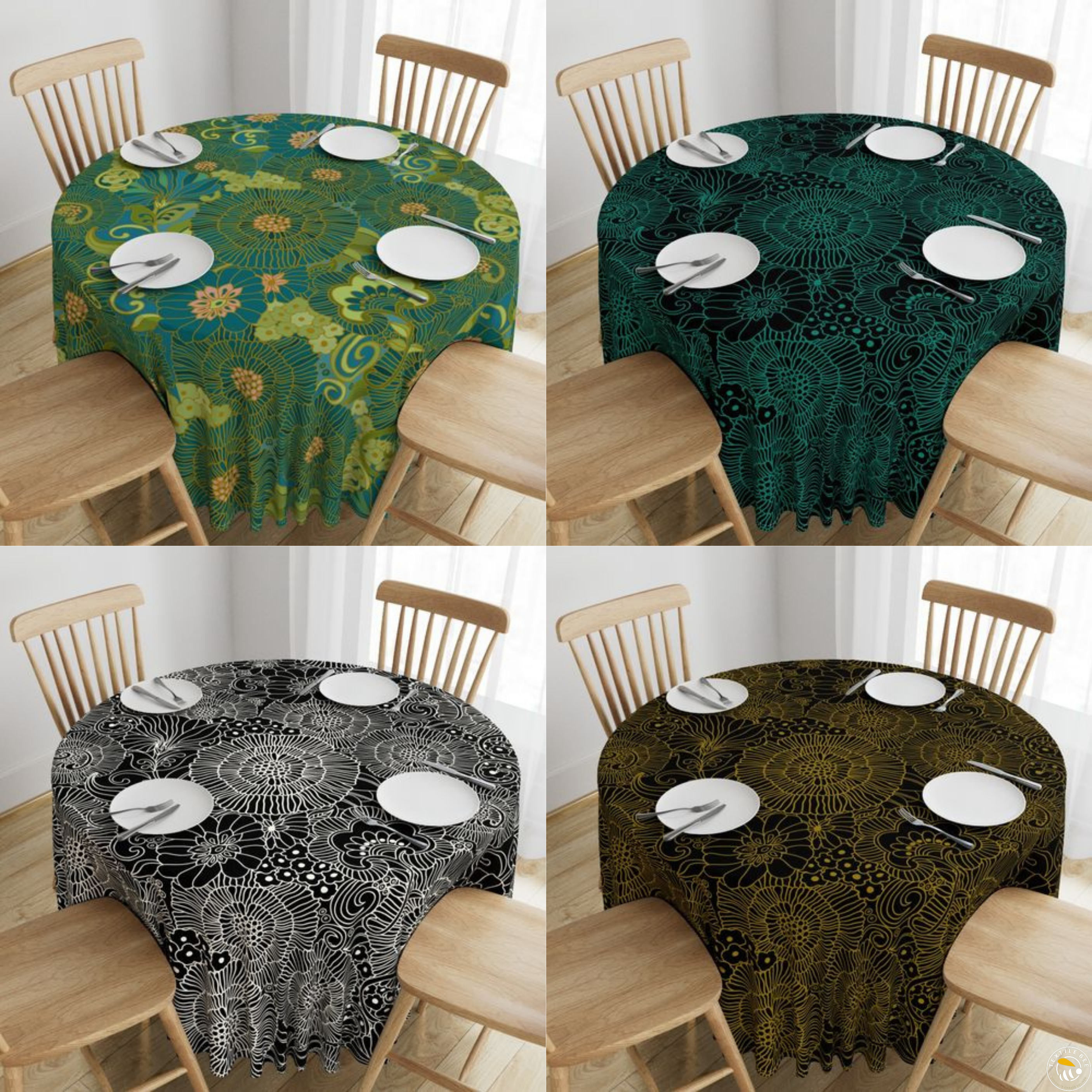 MODERN RETRO FLORAL ROUNDERS