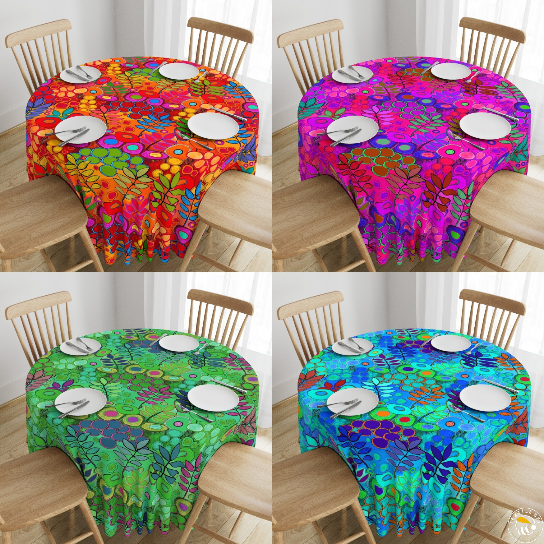 GARDEN FLOWERS PRINTED ROUNDERS