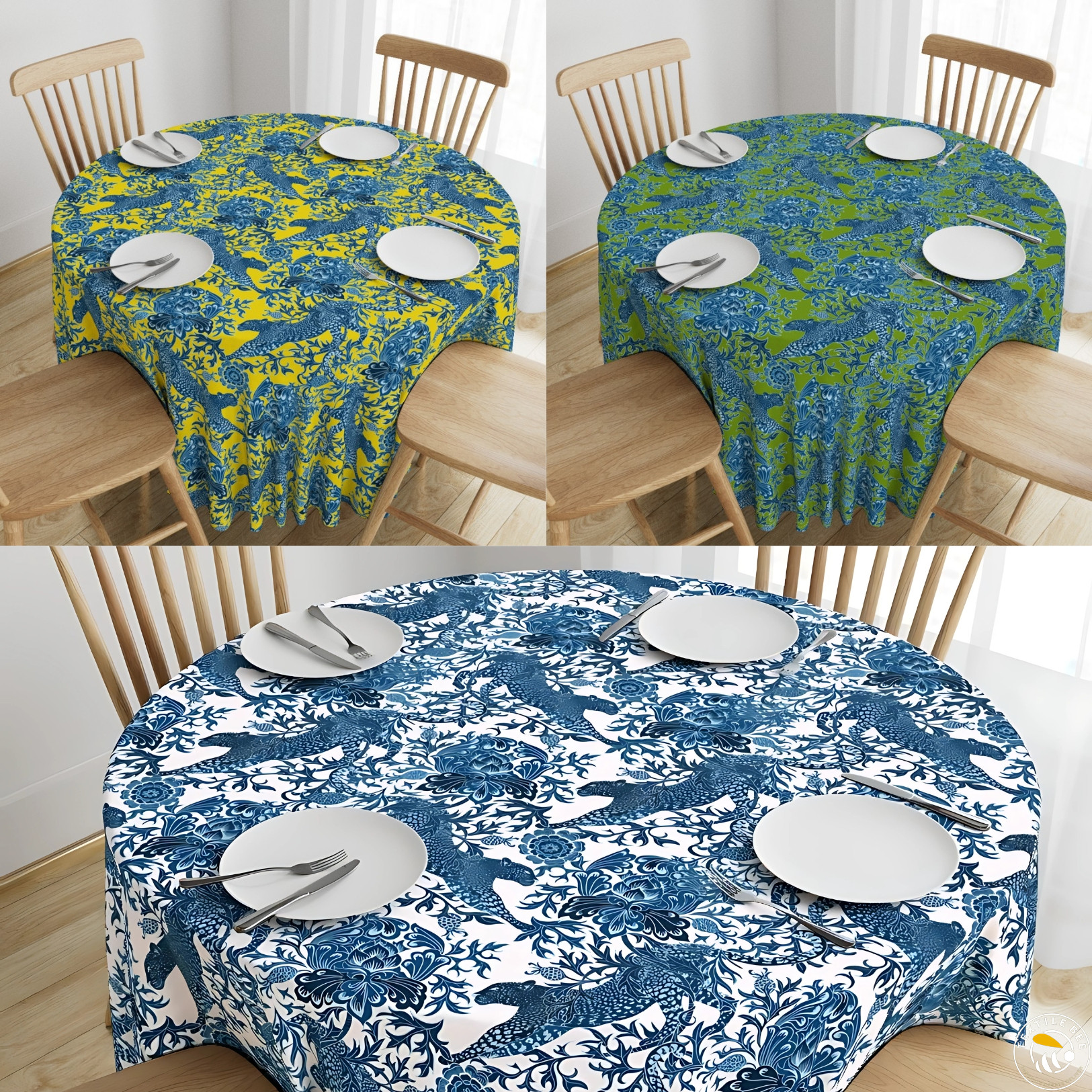 CHEETAH ON LEAF PRINTED ROUNDERS