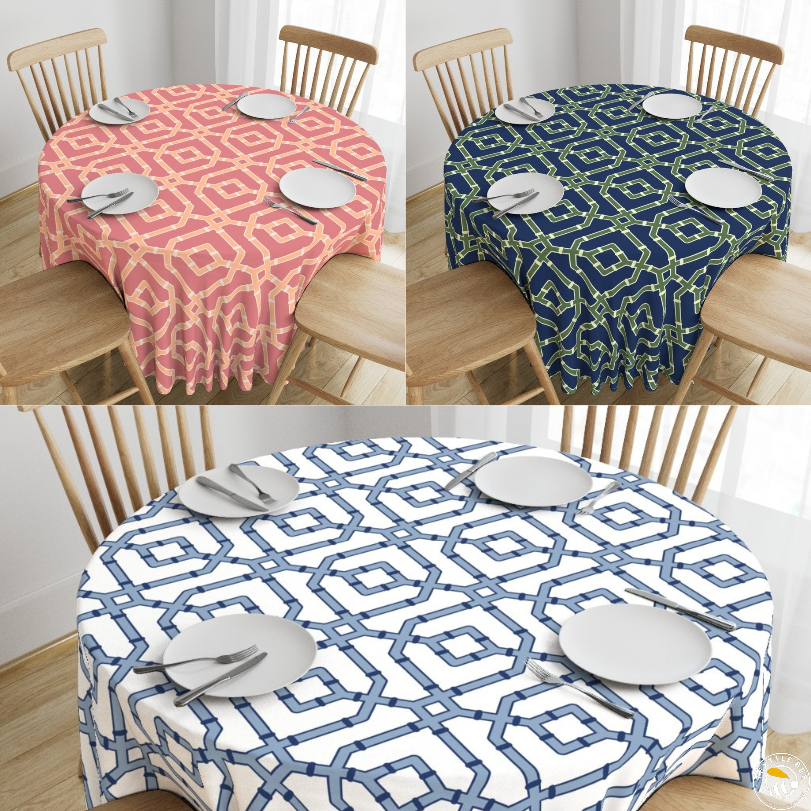 GEOMETRIC LATTICE PRINTED ROUNDERS