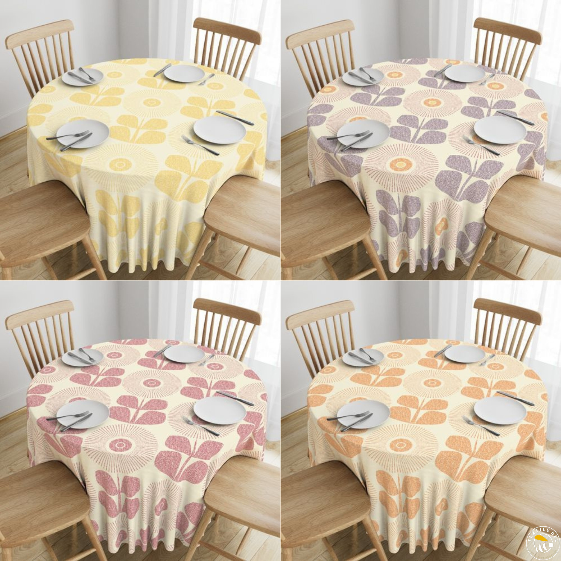 SUNBURST BLOOM PRINTED ROUNDERS