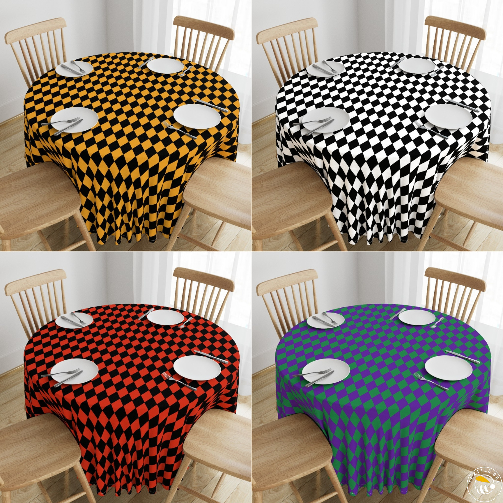 HARLEQUIN DIAMONDS PRINTED ROUNDERS