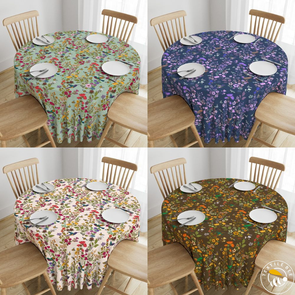 HUMMINGBIRDS AND BEES PRINTED ROUNDERS