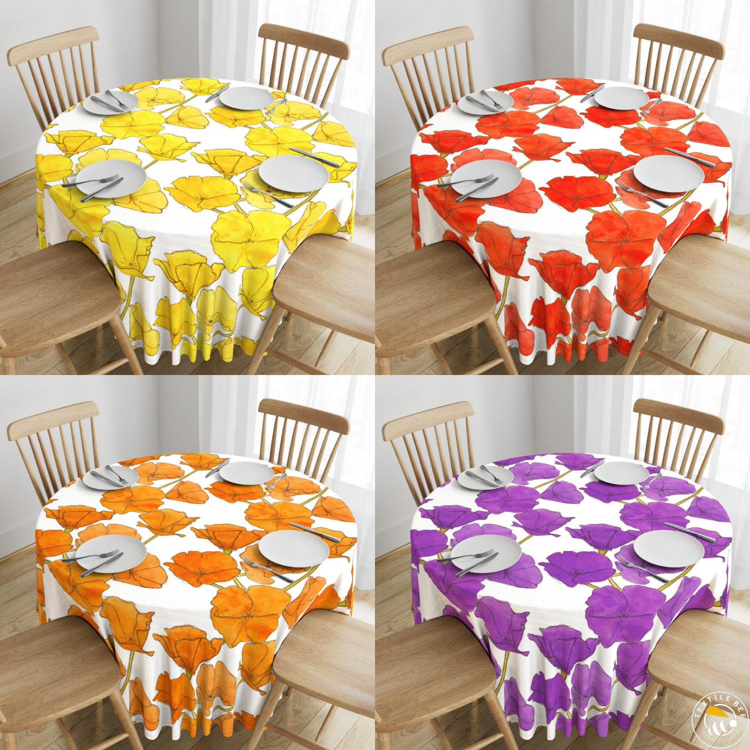 POPPY PATTERN ROUNDERS