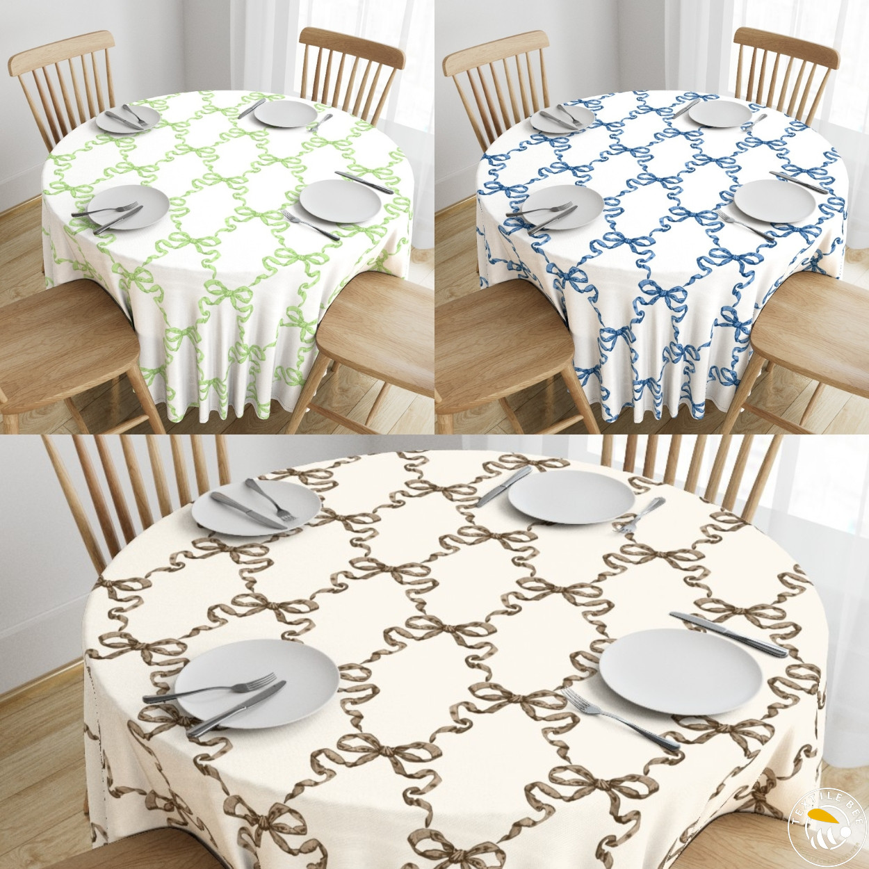 RIBBON TRELLIS PRINTED ROUNDERS