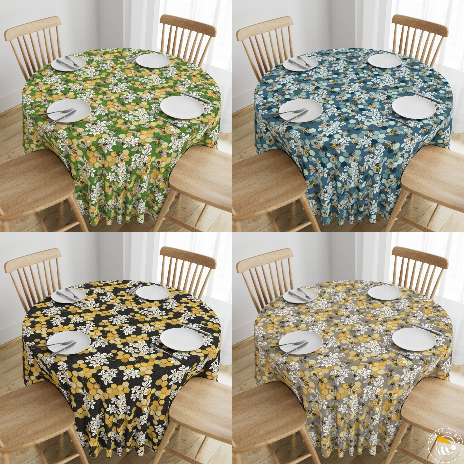 HONEY BEES PRINT ROUNDERS