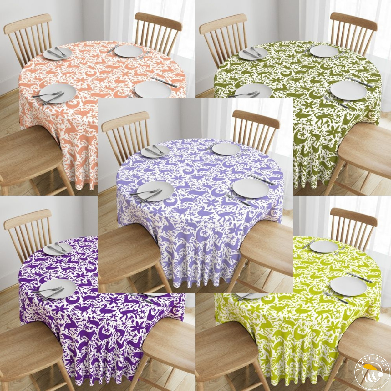 MEXICO SPRINGTIME COBALT PRINTED ROUNDERS