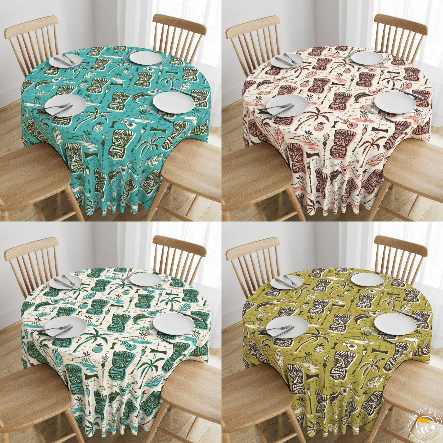 TROPICAL TIKI PRINTED ROUNDERS
