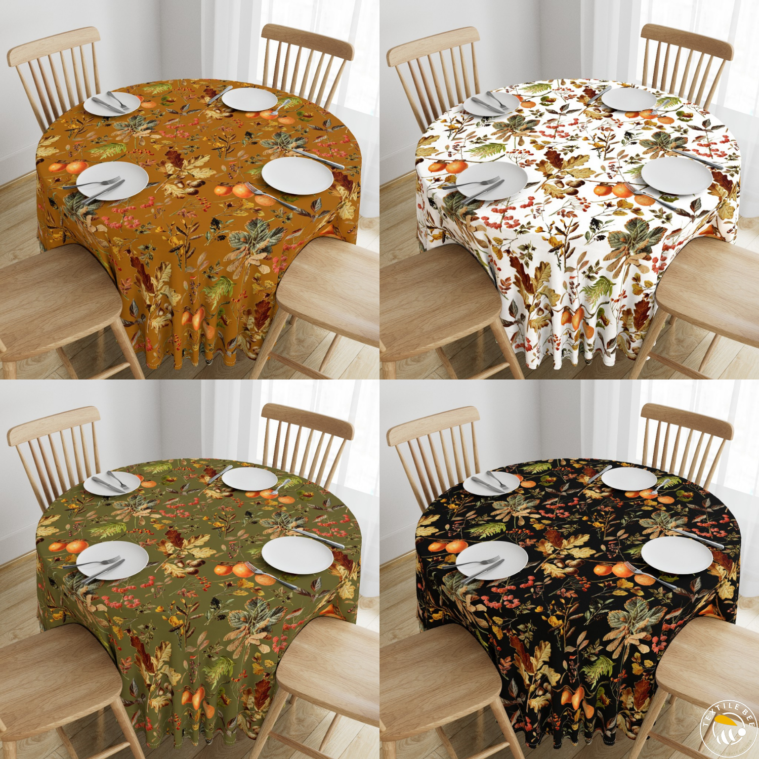 VINTAGE BOTANICAL PRINTED ROUNDERS