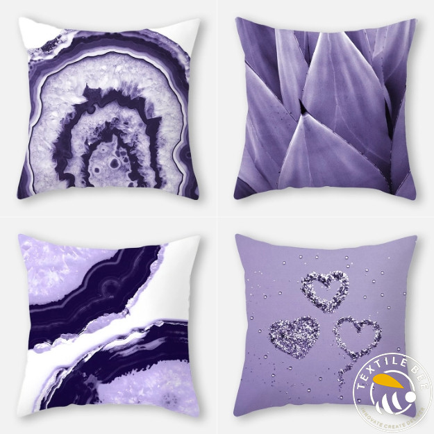PURPLE HUES PRINTED CUSHION COVERS