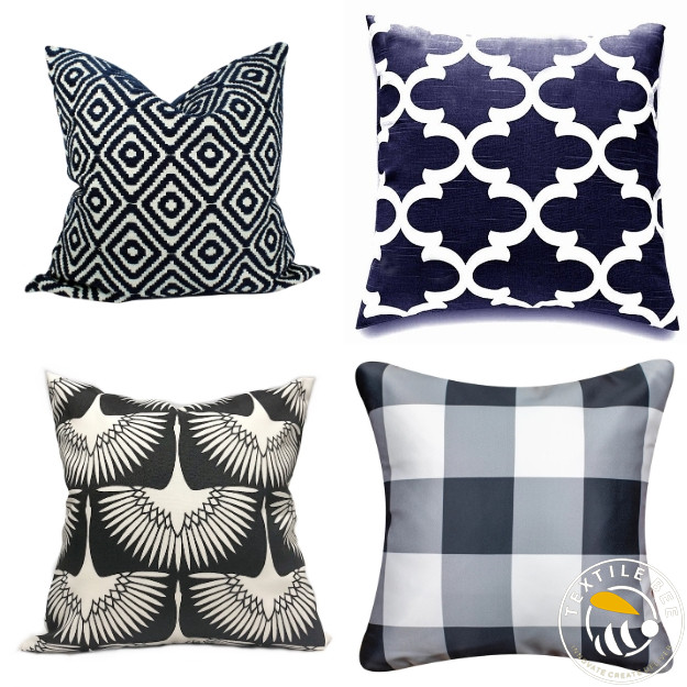 CLASSIC BLACK PRINTED CUSHION COVERS