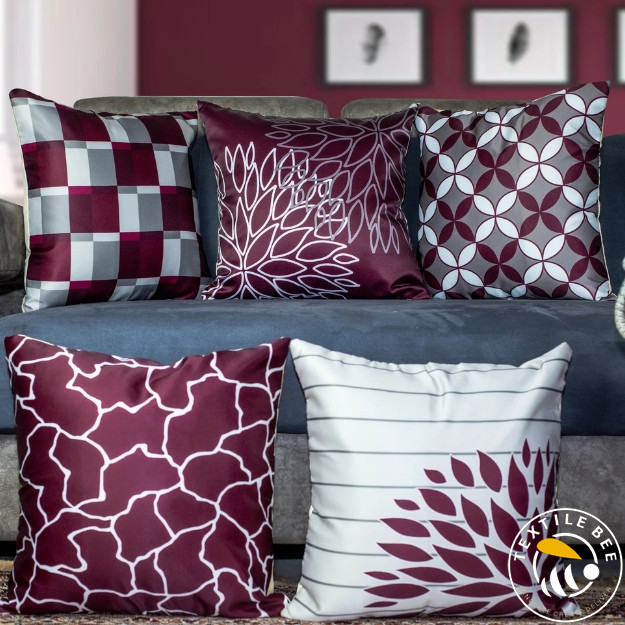 WINE MIX PRINTED CUSHION COVERS