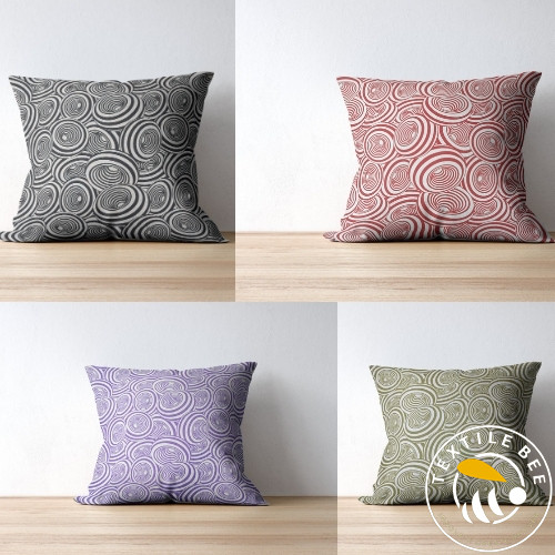 SPIRAL SWIRLS PRINTED CUSHION COVERS