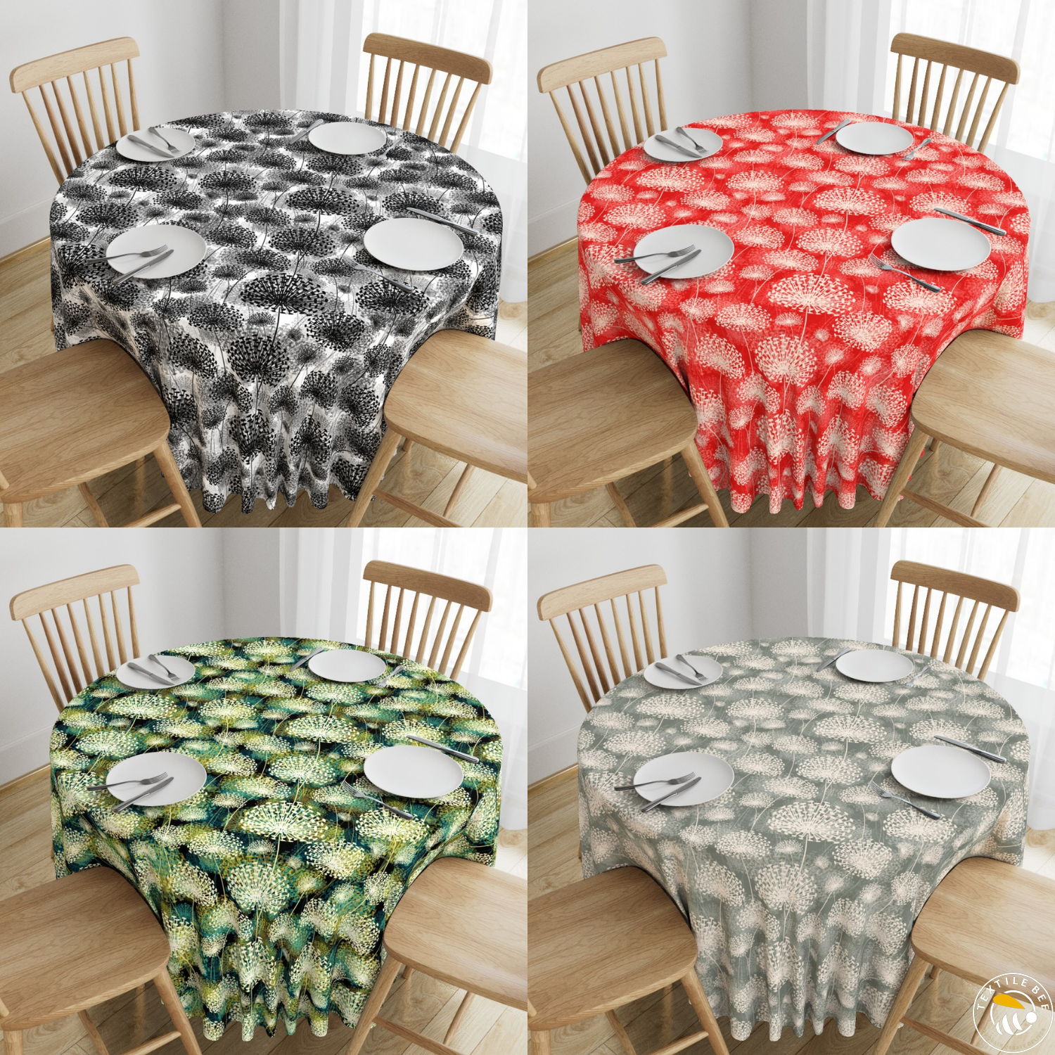 DANDELIONS PRINTED ROUNDERS