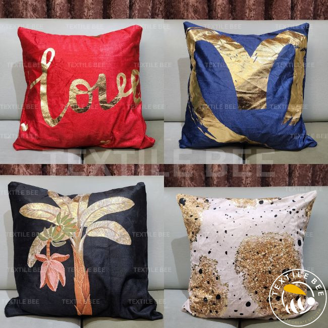 VELVET FOIL CUSHION COVERS