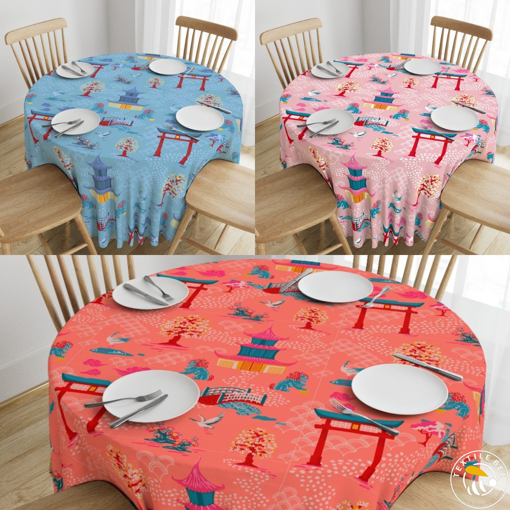 ORIENTAL GARDENS PRINTED TABLE ROUNDERS