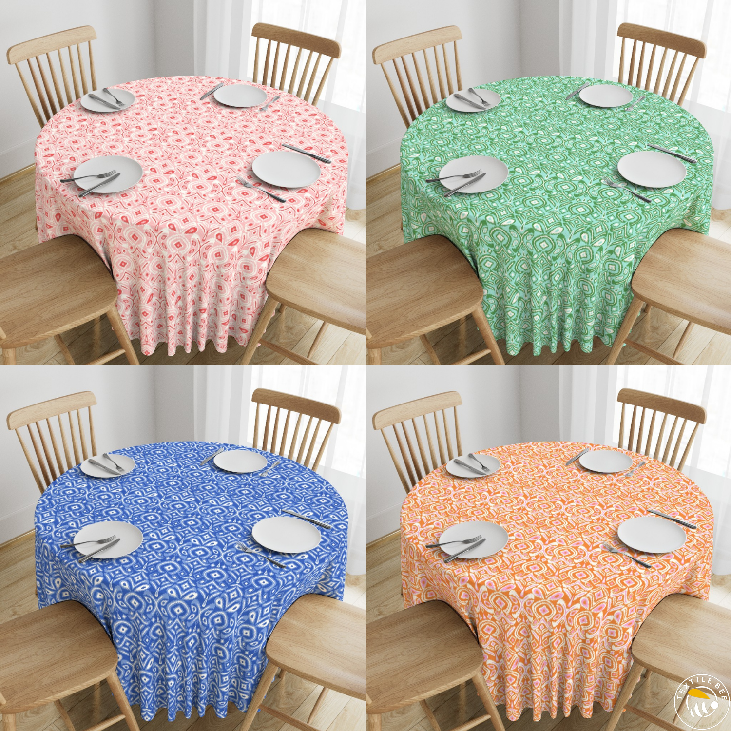 IKAT FLOWER PRINTED ROUNDERS