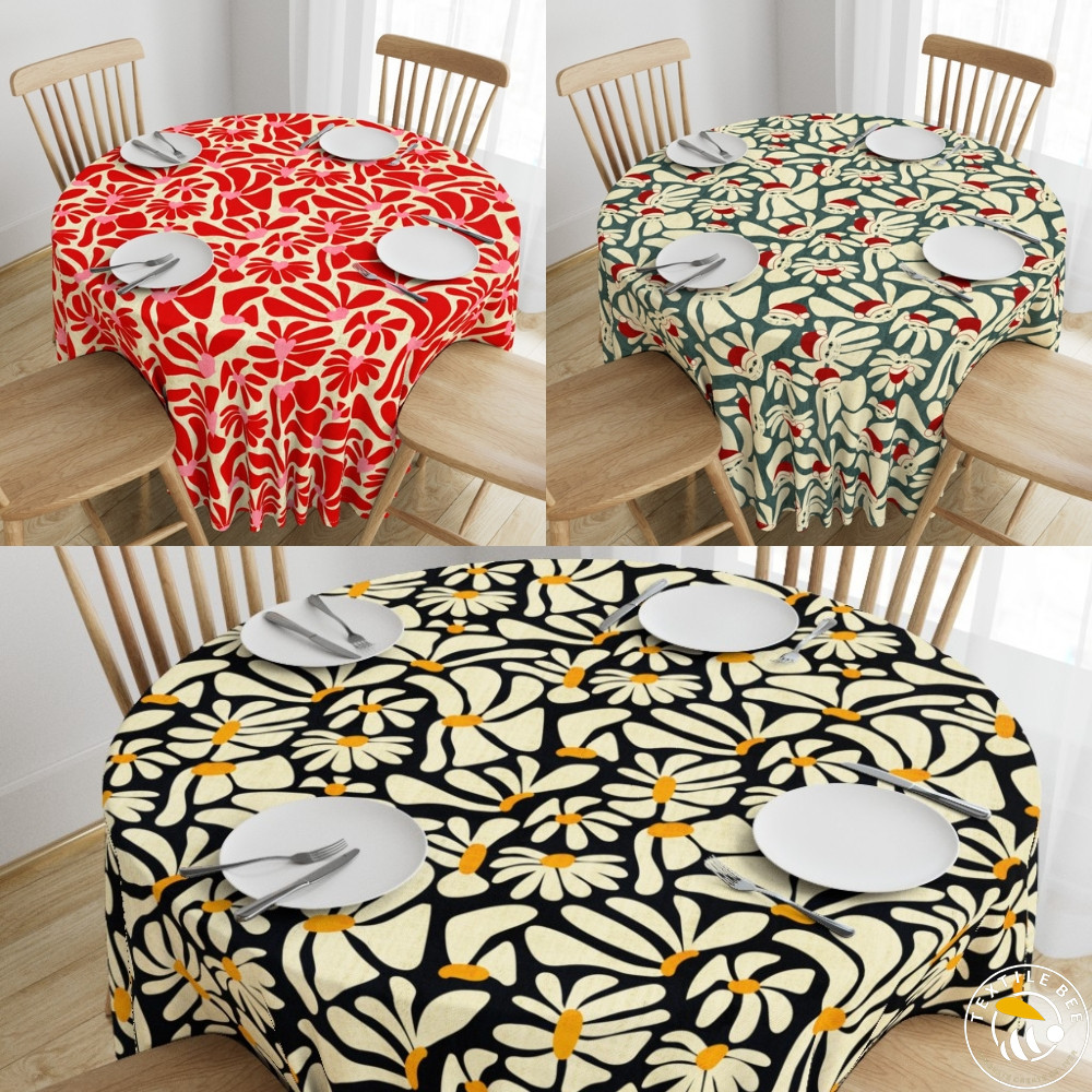 RETRO WHIMSY DAISY PRINTED TABLE ROUNDERS