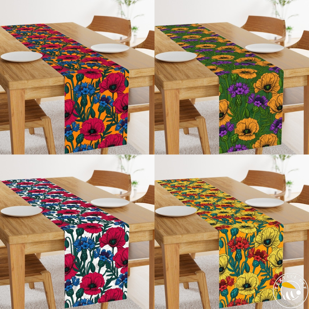 CORNFLOWERS PRINTED TABLE RUNNERS