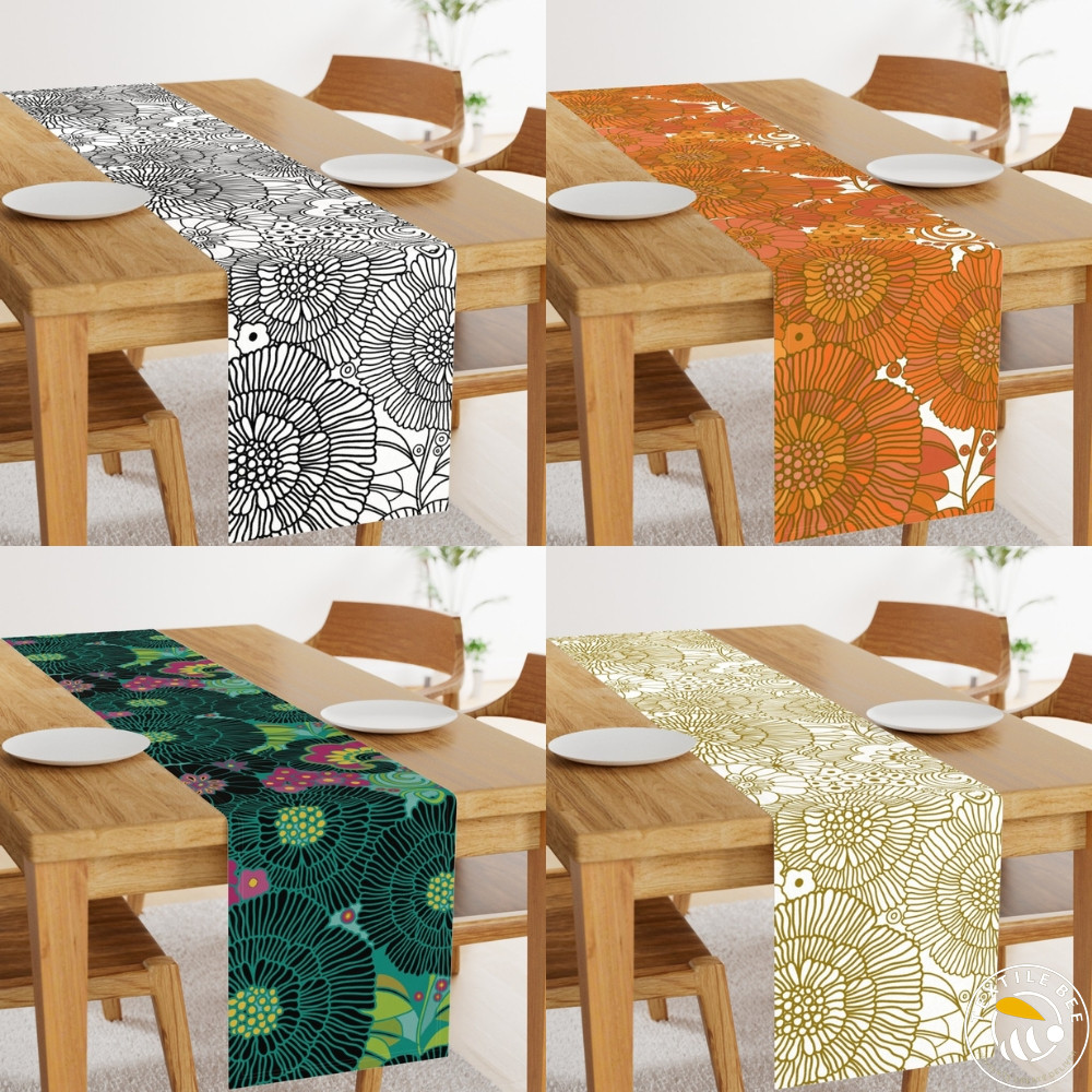 RETRO FLORAL PRINTED TABLE RUNNERS